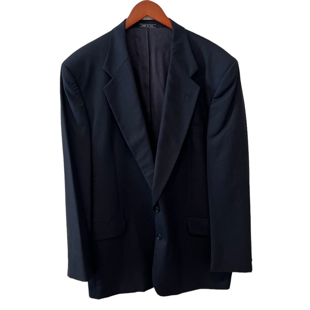 Emanuel Ungaro Uomo Classic Blazer Navy Blue Pinstripe Suit 44L